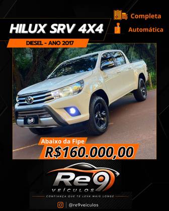 TOYOTA HILUX 2.8 SRV 4X4 CD 16V DIESEL 4P AUTOMÁTICO TOYOTA HILUX 2.8 SRV 4X4 CD 16V DIESEL 4P AUTOMÁTICO